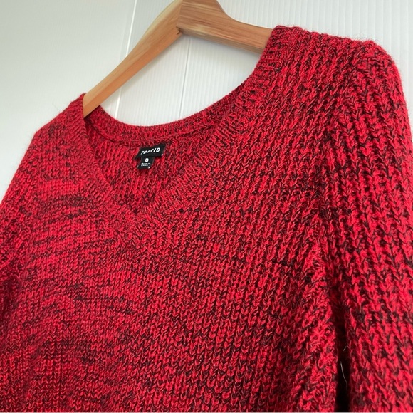 Torrid Deep Red V-Neck Sweater - Picture 3 of 9